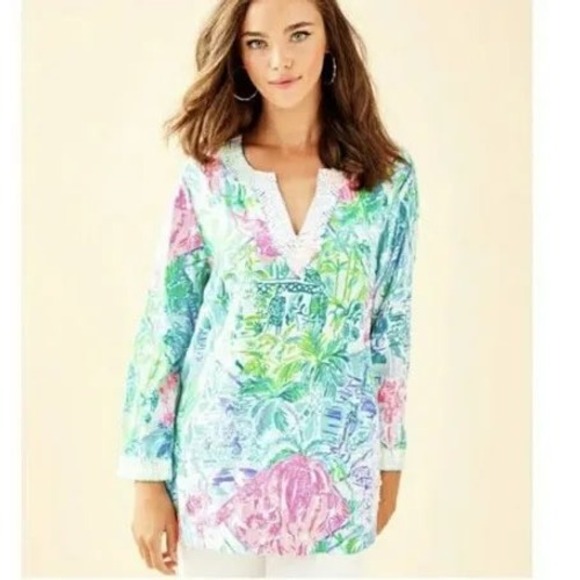 Lilly Pulitzer Tops - Lilly Pulitzer Renato Bohemian Queen Sequin Tunic Size S